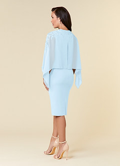 Azazie Maryam Abiti per la Madre della Sposa Abito Tubino in Chiffon Pizzo Azzurro image3