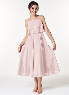 Azazie Ensley Junior Blushing Pink A-Line Pleated Chiffon Dress image5