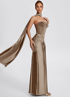 Vestido Champán Largo Quinley image4