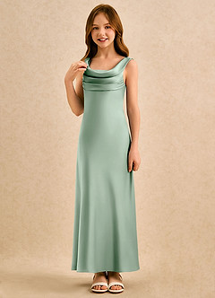 Azazie Raspberry Girls Formal Flower Girl Klänningar Klä A-Line i Stretch Satin Plisserad image5