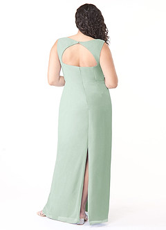 Azazie Flori Bridesmaid Dresses Agave Sheath Square Neckline Chiffon Dress image8