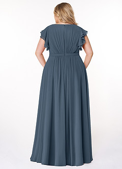 Azazie Daphne Modest Bridesmaid Dresses A-Line Ruffled Chiffon Floor-Length Dress image2