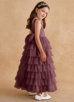 Azazie Twinkle Toes vestidos de niña de las flores Vestido de Sangrado de Tul de Corte En A con Lazo image5