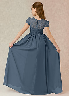 Azazie Delevingne Junior Vestido de Neptuno de Gasa de Corte en A con Encaje image2