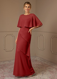 Azazie Bowie Mother of the Bride Dresses Rust A-Line Chiffon Dress image1