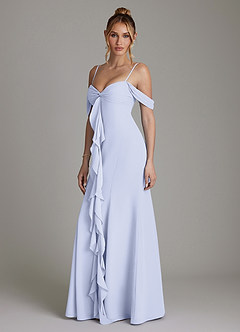 Azazie Karmela Bridesmaid Dresses Lavender A-Line Off the Shoulder Chiffon Dress image5