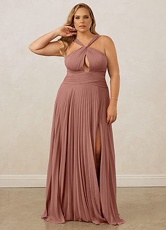 Christian Siriano Bridal for Azazie 1009 Bridesmaid Dresses Cedar Rose A-Line Pleated Chiffon Dress image11