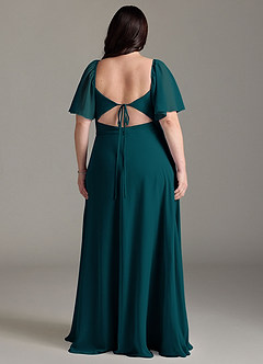 Azazie Chloe Bridesmaid Dresses Pine A-Line Sweetheart Neckline Chiffon Dress image8