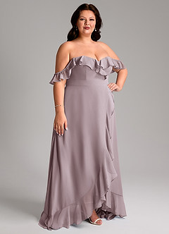 Azazie Lyra Bridesmaid Dresses Dusk A-Line Chiffon Convertible Dress image13