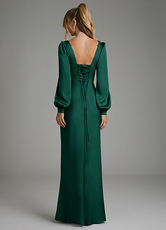 Azazie Brianna Bridesmaid Dresses Emerald Mermaid Corset Stretch Satin Dress image7
