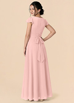 Azazie Payton Junior Rosette A-Line Bow Chiffon Dress image2