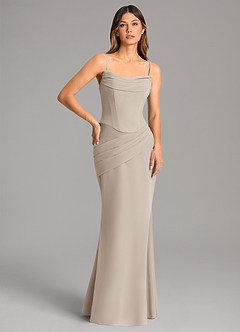 Azazie Sorrel Bridesmaid Dresses Frost Mermaid Corset Chiffon Dress image2