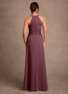 Azazie Georgie Mother of the Bride Dresses Sangria A-Line Lace Chiffon Dress image3