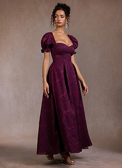 Robe Longue Orchidée Prune Gabby image4