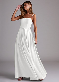 Azazie Calianna Bridesmaid Dresses White A-Line Off the Shoulder Chiffon Convertible Dress image3