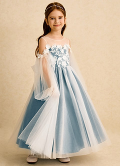 Azazie Zimi Flower Girl Dresses Bermuda Ball-Gown Sweetheart Neckline Tulle Dress image6