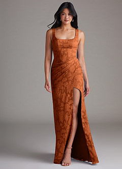 Azazie Mero Suknie dla druhen Osłona Pofałdowany Kwiatowe wypalenie Do ziemi Sukienka image4