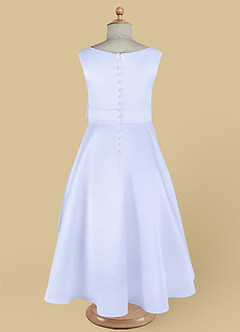 Azazie Lindy Flower Girl Dresses Lavender A-Line Pleated Matte Satin Dress image14