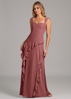 Azazie Sloane Vestidos de madrinha de casamento Vestido Ametista de Chiffon de Linha A com Decote em coração image6