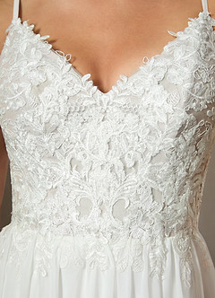 Azazie Gala Hochzeitskleider A-Linie Spitze Chiffon Kleid Diamantweiß image4