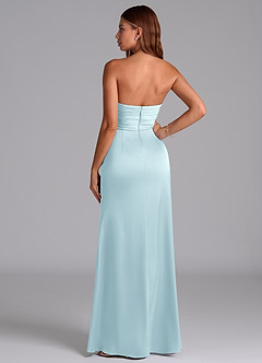 Azazie Claudelle Vestidos de madrinha de casamento Vestido Nuvem Azul de Cetim elástico de sereia com Sem alças image7