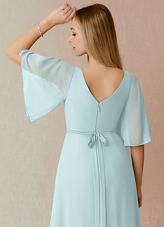 Azazie Cierra Bridesmaid Dresses Mist A-Line V-Neck Chiffon Dress image8