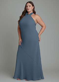 Azazie Velli Bridesmaid Dresses Neptune Mermaid High Neck Chiffon Dress image12