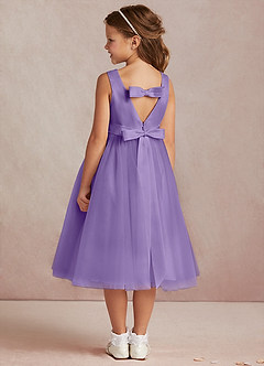 Azazie Marlee Final Sale Agave A-Line Pleated Matte Satin Dress image4