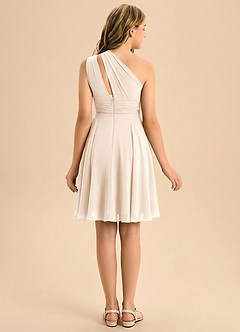 Azazie Charlize Junior Jurk van Chiffon met A-Lijn Geplooid Wit Albast image2