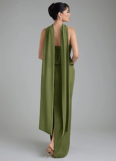 Azazie River Bridesmaid Dresses Olive Sheath Corset Stretch Satin Convertible Dress image14
