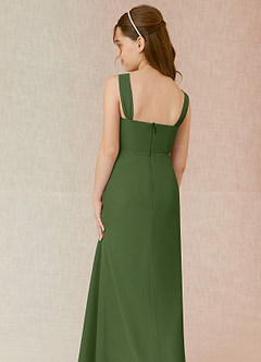 Azazie Denice Junior Olive A-Line Chiffon Dress image7