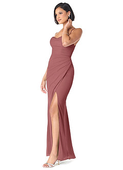 Azazie Ashana Bridesmaid Dresses Amethyst Sheath Sweetheart Lace Mesh Dress image3