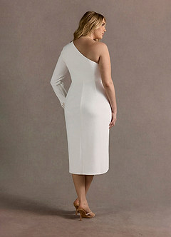 Kensie White One Shoulder Midi Dress image9