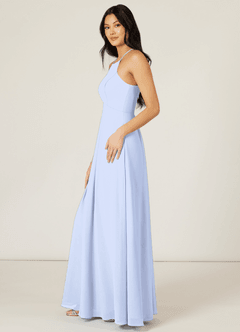 Azazie Sarah Bridesmaid Dresses Ice Empire Pleated Chiffon Dress image3