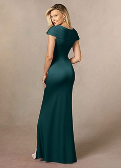 Azazie Anderson vestidos de madre de la novia Vestido de Pino de Satén Elástico de Corte En A con Plisado image5