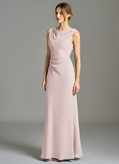 Azazie Kieryn Brautjungfernkleider Meerjungfrau-Linie Plissee Chiffon Kleid Zartrosa image3