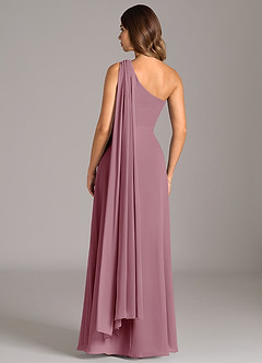 Azazie Tella Bridesmaid Dresses Vintage Mauve A-Line One Shoulder Chiffon Dress image6