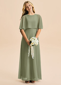 Azazie Maris Junior Abito A-Line in Chiffon Pistacchio image4