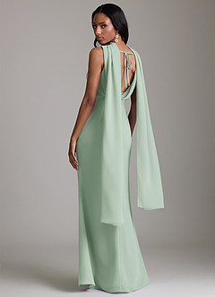 Azazie Linelle Brautjungfernkleider Meerjungfrau-Linie Plissee Chiffon Kleid Agave image10