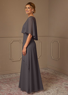 Azazie Bowie Mother of the Bride Dresses Steel Grey A-Line Chiffon Dress image4