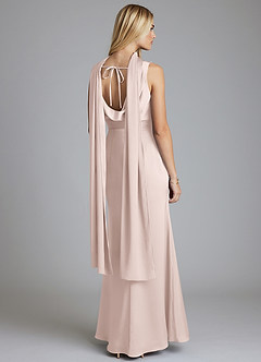 Azazie Tallie Bridesmaid Dresses Blushing Pink Mermaid Pleated Stretch Satin Dress image4