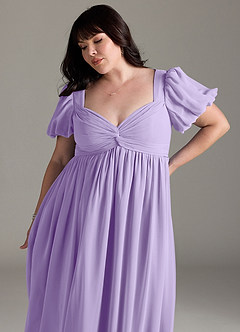 Azazie Madisynn Maternity Bridesmaid Dresses Bow Chiffon Floor-Length Dress image9