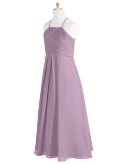 Azazie Ginger Junior Wisteria A-Line Pleated Chiffon Dress image9