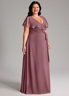 Azazie Lainey Bridesmaid Dresses Amethyst A-Line with Pockets Chiffon Dress image11