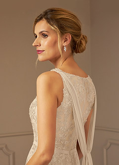 Azazie Joules Mother of the Bride Dresses Champagne A-Line Sequins Chiffon Dress image7