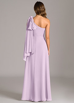 Azazie Tella Bridesmaid Dresses Frosted Lilac A-Line One Shoulder Chiffon Dress image7