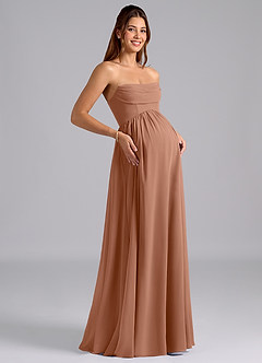Azazie Saige Abiti da damigella d'onore premaman Abito A-Line Plissettato Chiffon Floor-Length image8