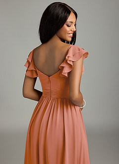 Azazie Anaya Bridesmaid Dresses MAI TAI A-Line Pleated Chiffon Dress image2