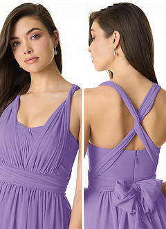 Azazie Olani Bridesmaid Dresses Tahiti A-Line Off the Shoulder Chiffon Convertible Dress image5