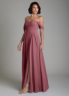 Azazie Loisa Bridesmaid Dresses Desert Rose A-Line Corset Chiffon Convertible Dress image7
